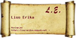 Liss Erika névjegykártya